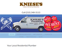 Tablet Screenshot of kniesesplumbing.com